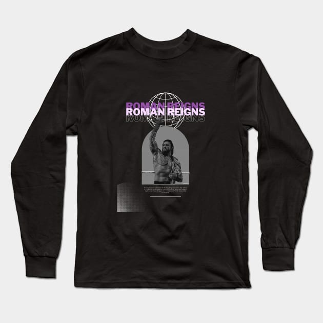 Roman Reigns WWE Wrestler Long Sleeve T-Shirt by Grade Design